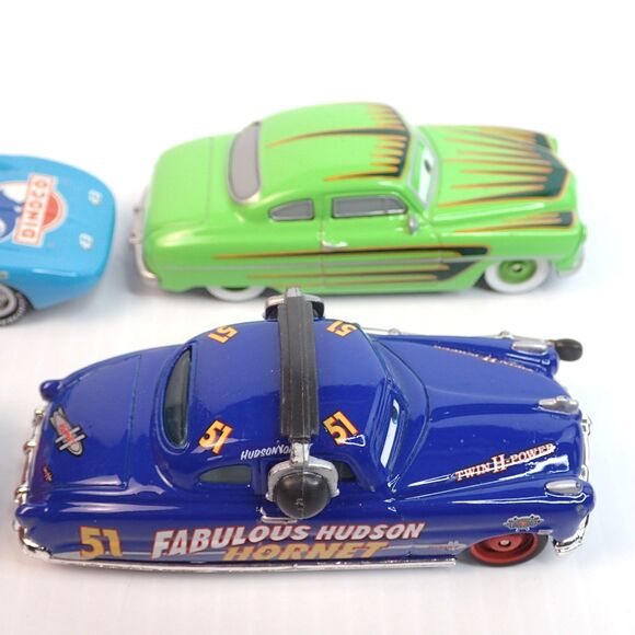 Disney World of Cars Metal Die Cast Assorted Characters Lot of 4 w/Hudson Hornet - Picture 6 of 9